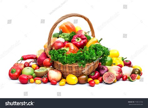 basket  vegetables  fruits images stock