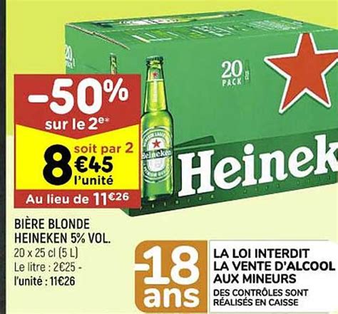 Promo Bi Re Blonde Heineken Vol Sur Le Me Chez Leader Price Icatalogue Fr