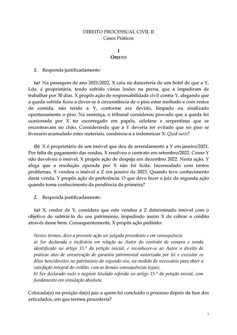 Casos Pr Ticos Dpc Ii Direito Processual Civil Ii Casos Pr Ticos