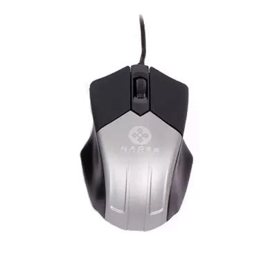 Mouse Naceb Optico USB 1000 DPI Alámbrico Retractil Gris Negro