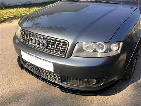 Maxton Front Splitter V 2 Audi A4 B6 S Line 2000 2006 Gloss Black For Audi A4 B6 2000 2006