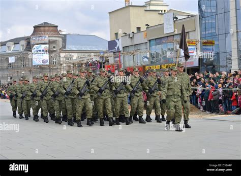 Military parade during Independence Day celebrations, Pristina, Kosovo ...