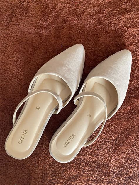 Olivia Mnl Nude Mules Women S Fashion Footwear Flats Sandals On Carousell