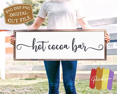 Hot Cocoa Bar Svg Files Winter Sign Svg Wood Sign Svg Fall Sign Svg Commercial Use Cricut