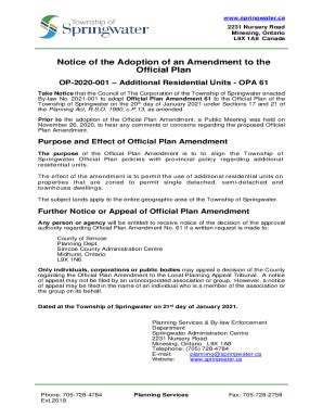 Fillable Online Notice Of The Adoption Of An Amendment To The Official