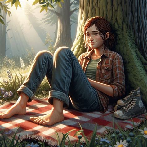 Ellie The Last Of Us Barefoot At A Picnic By Solejob On Deviantart