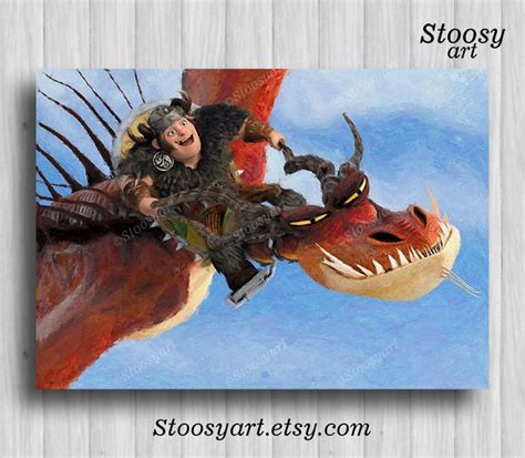 Snotlout and Hookfang print how to train your dragon poster | Etsy