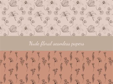 Nude Floral Seamless Papers For Patterns And Background Room Etsy