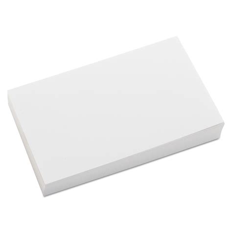 Unruled Index Cards 3 X 5 White 100pack National Office Works Inc