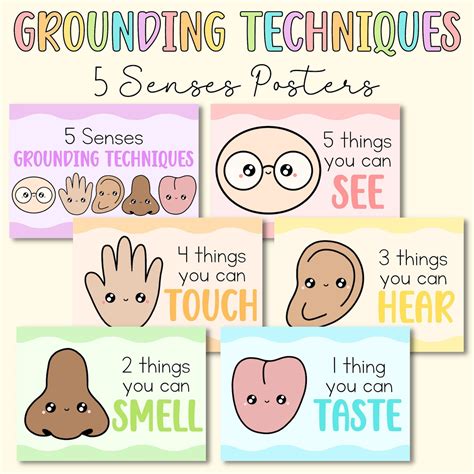 Digital 5 Senses Grounding Techniques Emotional Regulation Classroom