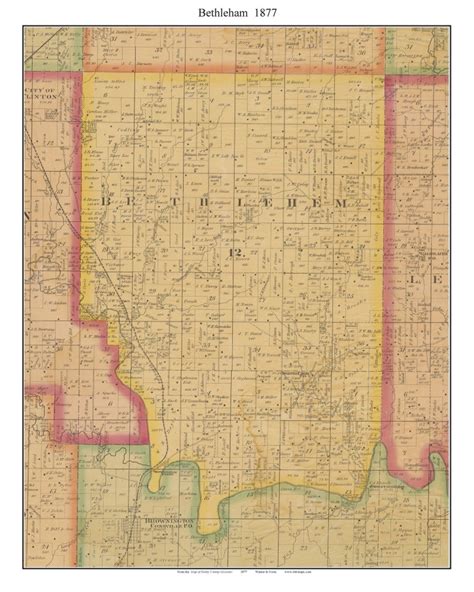 Bethlehem 1877 Old Town Map With Homeowner Names Missouri Etsy