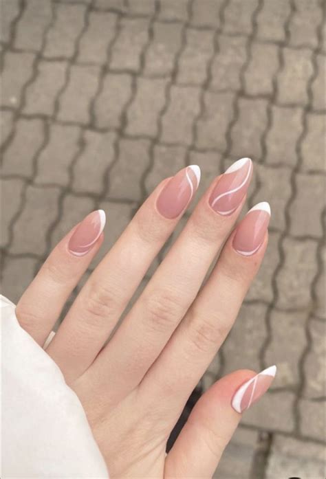 Yosomk Nude Press On Nails Almond Shaped Fake Nails Medium Glossy Stick On Nails Natural Full