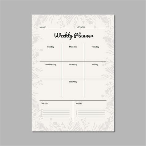 Premium Vector Weekly Planner A4 Template Vector