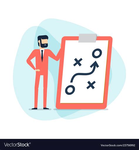 Businessman With Planning Strategy Royalty Free Vector Image