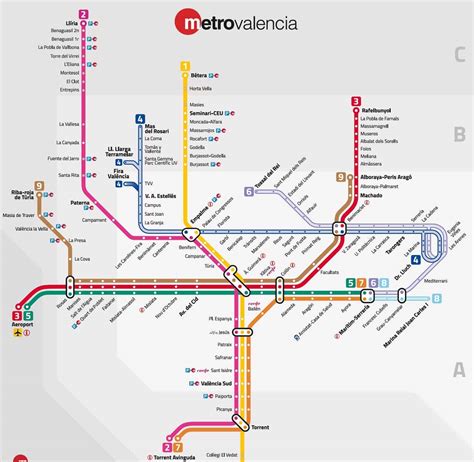 Valencia Spain Metro Map