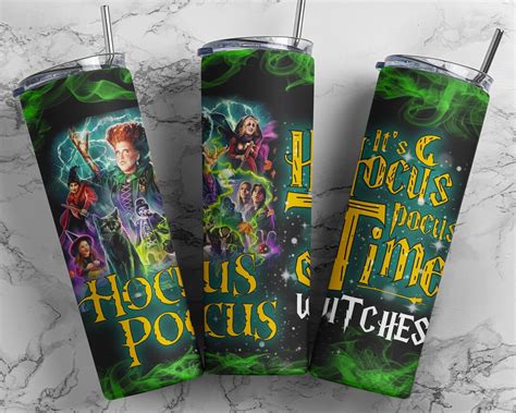 Hocus Pocus 20oz Skinny Tumbler Design Tumbler Wrap Halloween Tumbler Digital File Skinny