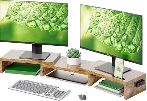 LORYERGO Support de Moniteur en Bois avec Longueur et Angle réglables