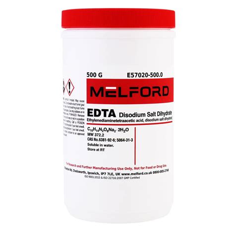 E57020 500 0 EDTA Disodium Salt Ethylenediaminetetra Acetic Acid