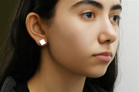 Сережки пусети зі срібла 925 у формі квадратів - Dadiverin Jewelry