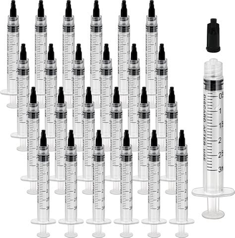 Amazon.com: 30 Pack 3mL Plastic Syringe Sterile Individual Wrap(No