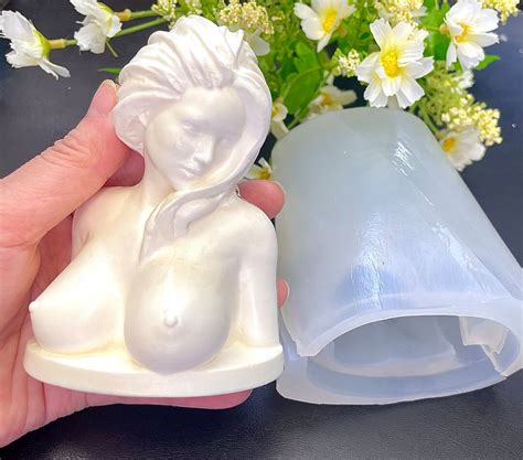 3D Silicone Female Torso Mold Naked Sexy Woman Statue Female Bust Candle Soap Resin Mold 3