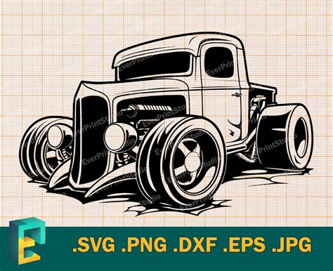 Rat Rod Rockabilly SVG Cricut Silhouette Cut File Vector - Etsy