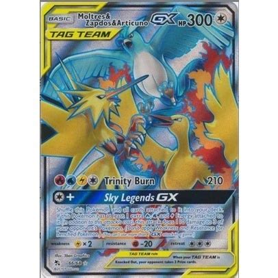 English Pokemon Moltres Zapdos Articuno GX 66 68 Full Art Ultra