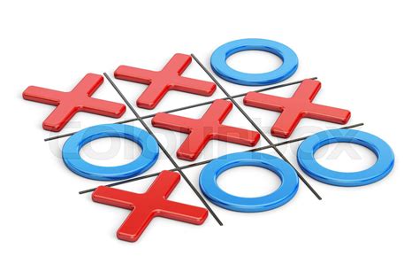 Tick Tac Toe Noughts And Crosses Game D Rendering Stock Image