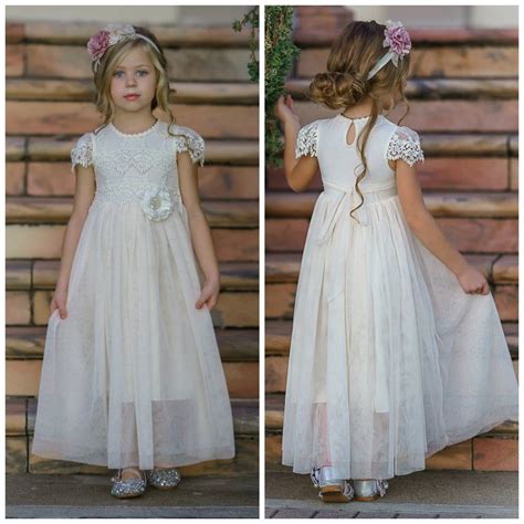 Ivory Flower Girl Dress Ivory Lace Flower Girl Dress Tulle Flower