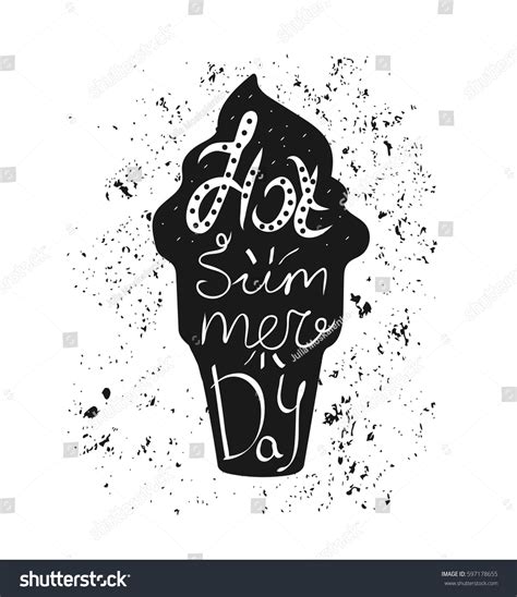 Hand Drawn Typography Poster Hot Summer Stock Vector Royalty Free Shutterstock
