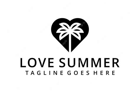 Premium Vector Illustration Abstract Summer Palm Tree With Heart Or