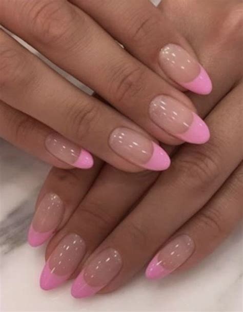 Cool Light Pink French Tip Almond Nails Ideas Fsabd