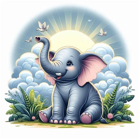 Une Illustration De Dessin Anim De Cute Elephant Vector Vecteur