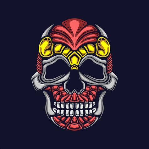 Premium Vector Red Skull Artwork Illustration