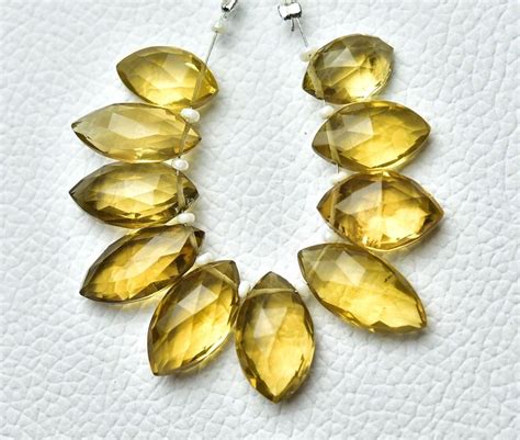 AAA Beer Quartz Marquise Beads 8x14mm To 9x18mm Faceted Marquise