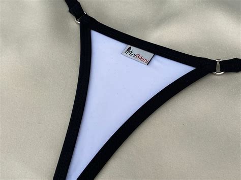 Mini Bikini Set White Black Extreme Micro Mini Bikini Thong G String Bathing Swimsuit Black