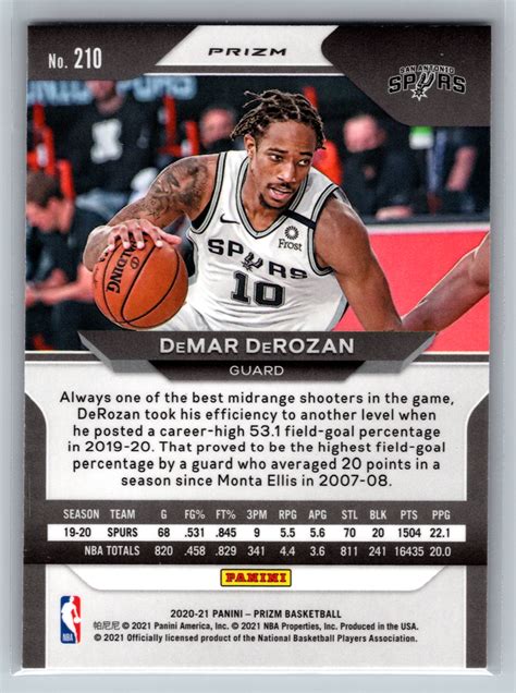 2020 Panini Prizm 210 DeMar Derozan Red Cracked Ice NM MT EBay