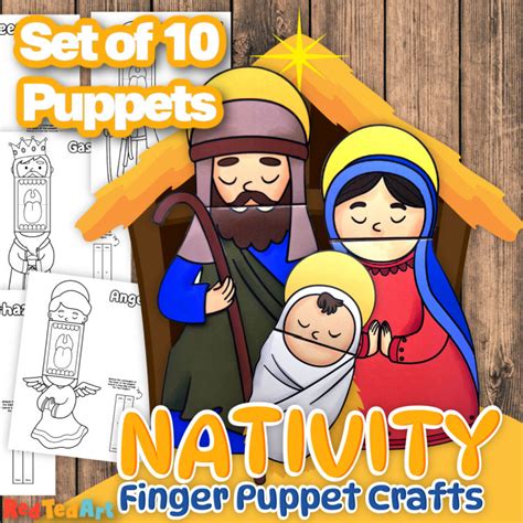 Easy Nativity Paper Puppets For Kids To Make At Christmas Redtedart