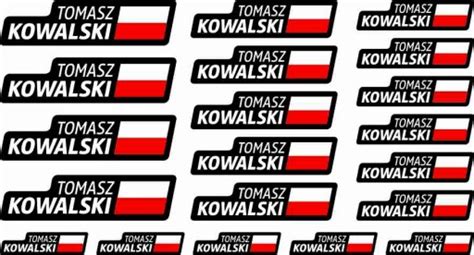 NAKLEJKA NA ROWER MOTOR IMIĘ NAZWISKO FLAGA POLSKI 10661795486