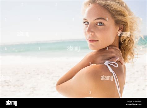 Beautiful Smiling Blonde Woman Stock Photo Alamy
