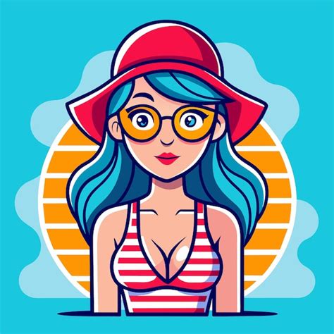 Premium Vector Woman In Bikini Summer Girl On Vacation Beach Swimsuit