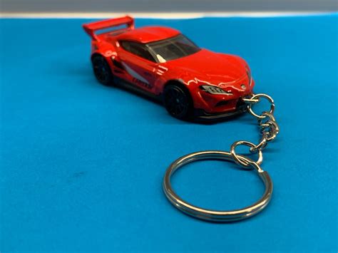 Hot Wheels Toyota Gr Supra Keychain Etsy
