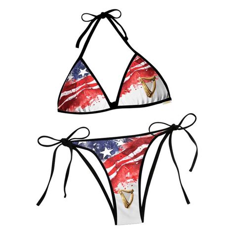 Guinness Blur American Flag Triangle Beach Bikini Wakinar