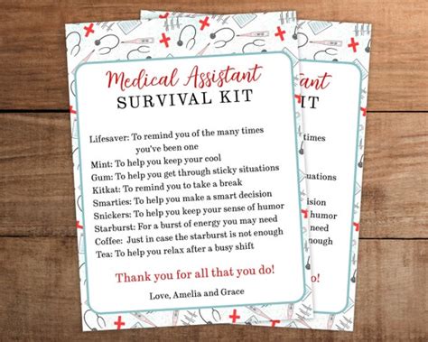 Editable Medical Assistant Survival Kit Printable For Etsy