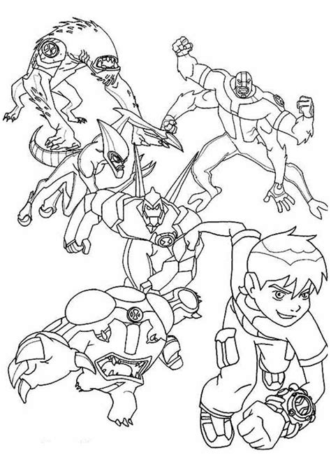 Detail Mewarnai Gambar Ben 10 Koleksi Nomer 10