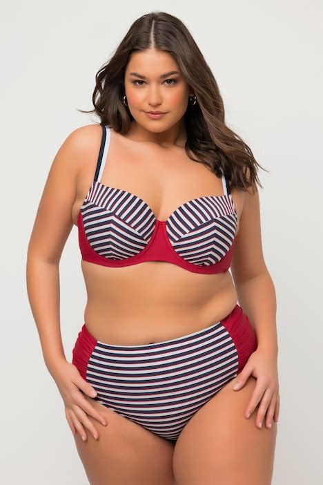 Bikini Streifen Struktur Bügel Softcups Bikinis Tankinis Bademode