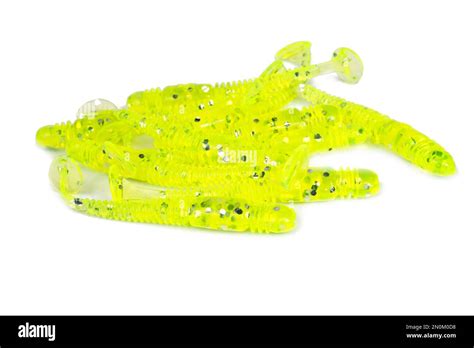 Fishing lure silicone twister isolated on white background Stock Photo ...