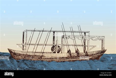 Color enhanced illustration of the Fitch steamboat. John Fitch (1743 ...