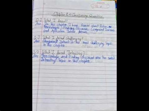 LEARNER DIARY CLASS 8 MATHS CHAPTER 8 YouTube