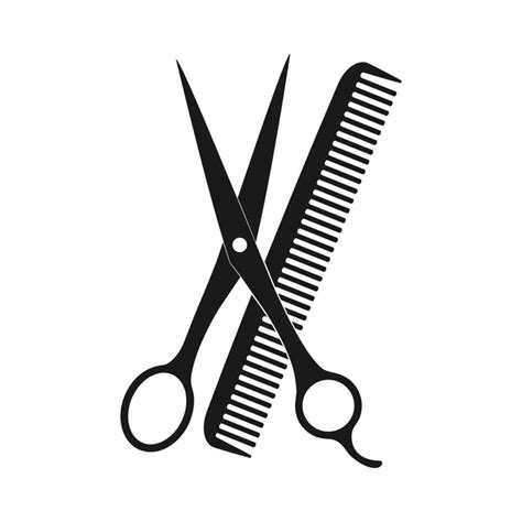 Hairdressing scissors and comb black silhouette icon 8631949 Vector Art ...